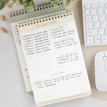 ZICOTO Beautiful To Do List Note Pads Set Of 2 for Easy Daily Planning - The Perfect Work Notepads, Notebooks and Office Desk Supplies For Women - Perfect to Effectively Organize Your Tasks