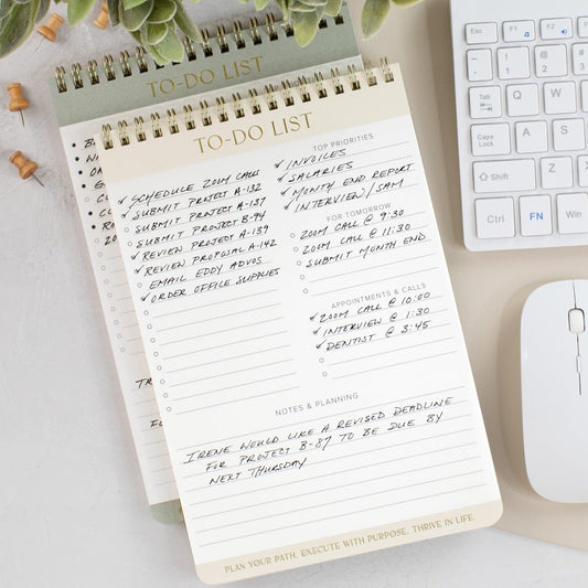 ZICOTO Beautiful To Do List Note Pads Set Of 2 for Easy Daily Planning - The Perfect Work Notepads, Notebooks and Office Desk Supplies For Women - Perfect to Effectively Organize Your Tasks