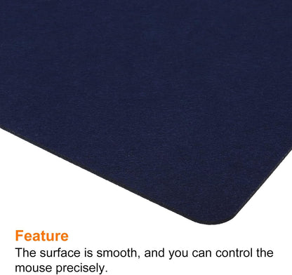 PATIKIL 9"x8" Mouse Pad, Felt Dual Side Soft Desk Pad Writing Mat for Office Home, Light Gray