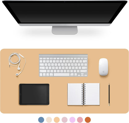 Leather Desk Pad Protector,Non-Slip Desk Pad,on-Slip PU Leather Large Mouse Pad,Easy Clean Desk Protecor Mat,Writing Pad for Office Work/Home/Decor(Black, 23.6" x 13.7")
