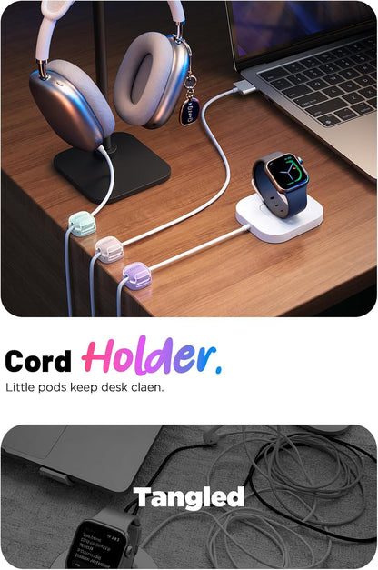 Cord Organizer, 8 Pack Cable Clips [1s Lock & Strongest Adhesive] Spring Cable Management, Cord Holder for Nightstand, Home Office Desk Accessories, Women Teen Cute Room Decor College Dorm Essentials