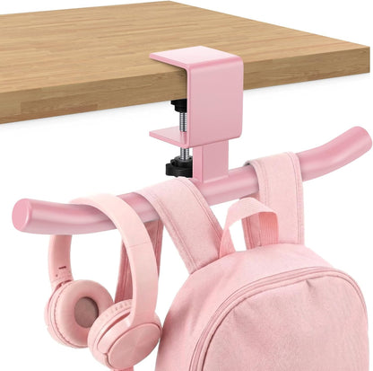 Geelin Bag Hook for Desk Table Heavy-Duty Backpack Hanger Clamp On Purse Holder Adjustable Under Desk Bag Hook for Headphones Handbag Hanger for Classroom Dorm Back to School(Beige)