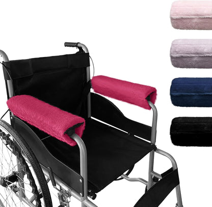 SPRING SEAON Wheelchair Armrest Covers 2 Pack Soft Memory Foam Wheelchair armrest Pads Wicking Washable for Office Transport Chair (Black)