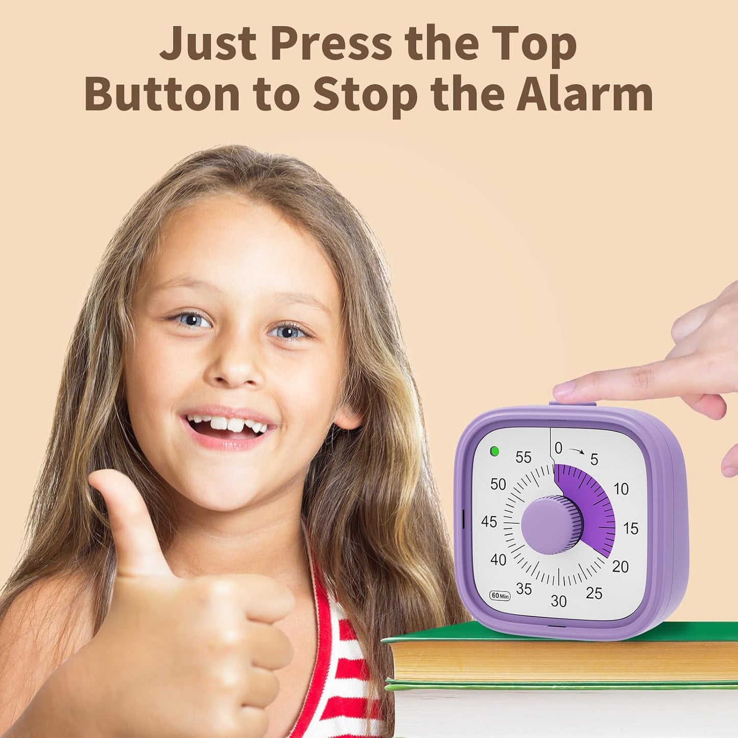 Visual Timer, Pomodoro Timers for Kids Adults, 60-Minute Countdown Desk Timer for Productivity, Silent ADHD Timer for Kids Toddlers, Kitchen for Cooking