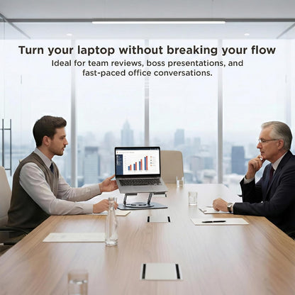 Uncaged Ergonomics Swivel Laptop Stand for Desk, Adjustable Computer iPad Stand for Desk w/ 360 Rotation, Portable Laptop Holder for Home Office Ergonomic Supplies