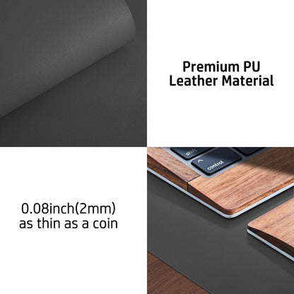 Aothia Leather Desk Pad Protector, Mouse Pad, Office Desk Mat, Non-Slip PU Leather Desk Blotter, Laptop Desk Pad, Waterproof Desk Writing Pad for Office and Home (Black,36" x 17") - Colors B