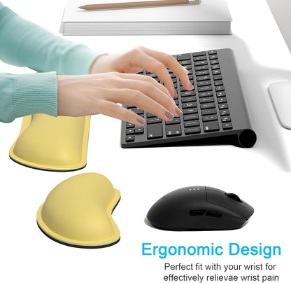 Dapesuom Mouse Wrist Rest, Ergonomic Memory Foam Mouse Wrist for Computer Desk Mats Support, PU Leather Hand Rest Pad Cushion for Gaming, Laptop, Men, Women, Pain Relief & Easy Typing, Black