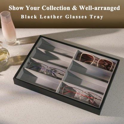 Glasses Holder Box Drawer Sunglass Organizer for Men Clear Storage Case 8 Slot Multiple Reading Glasses Display