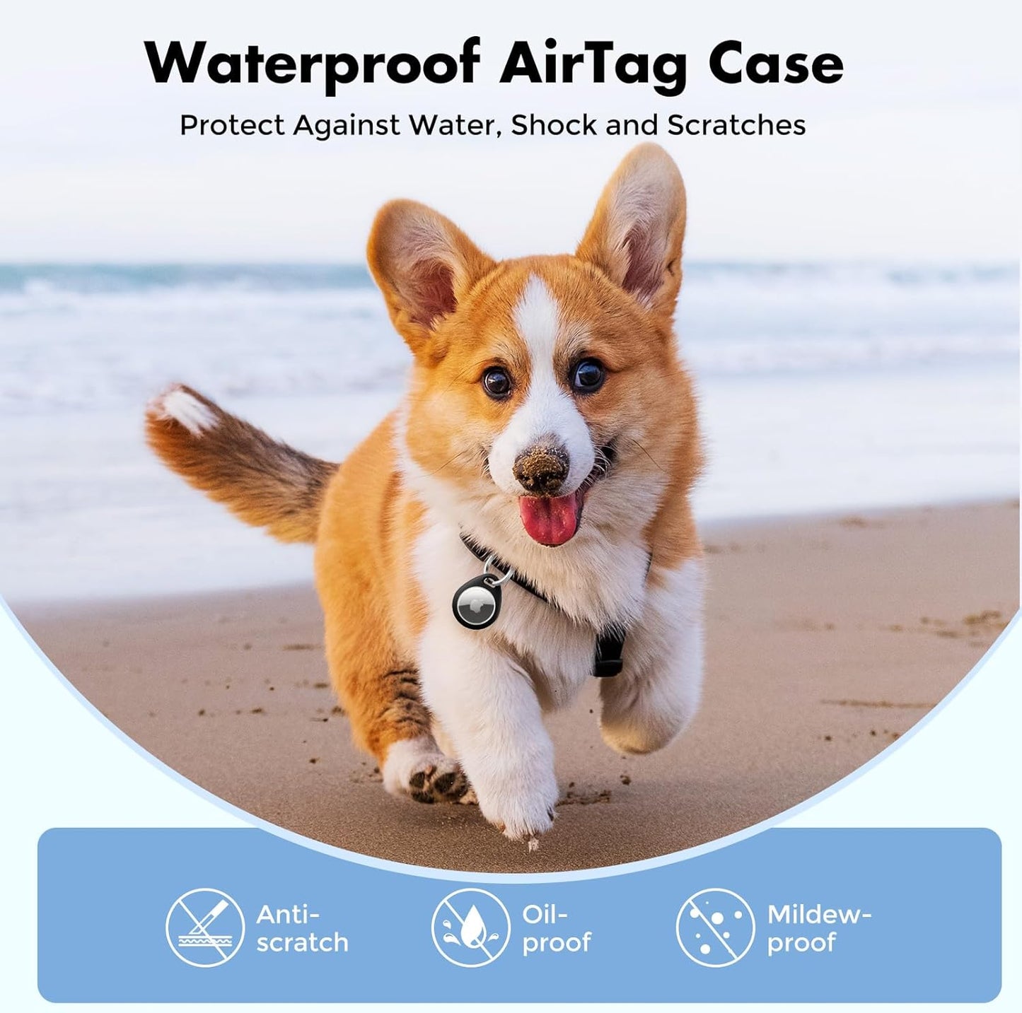 UNBREAKcable AirTag Holder for Apple - 4 Pack Air Tag Case [Fit Tightly Design] [Easy to Install] [Hold Securely] Waterproof TPU Protective Cover with Metal Keychain for Kids,Pet,Luggage,Backpack,Keys