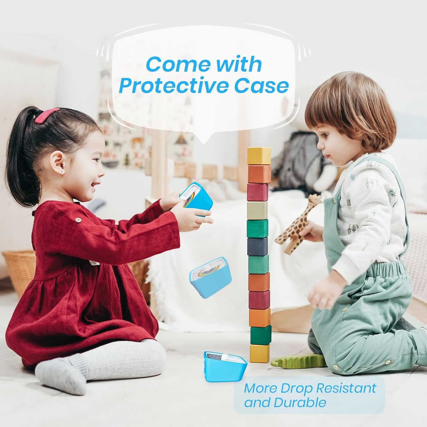 Yunbaoit Visual Timer with Protective Case, Rainbow Disk 60 Minute Countdown Timer for Kids and Adults, Silent Time Management Tool(Blue Rainbow)