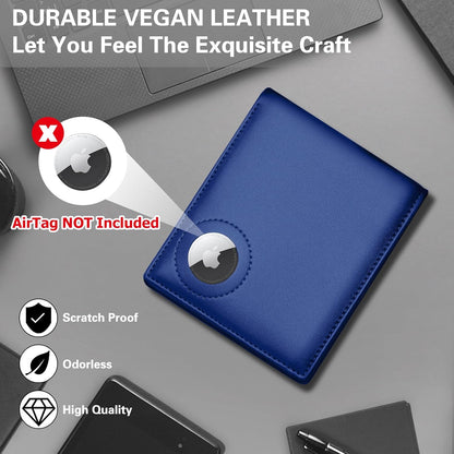 GIPUSSON Slim Leather Wallet for Men Airtag Hidden, Large Bifold Mens Wallet RFID Blocking with ID Windows, Credit Card Holder for Men Wallet
