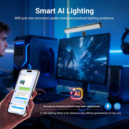 NEEWER Dual Sided RGB LED Streaming Key Light, Smart Desk Lamp Compatible with Alexa Google Assistant for Gaming Video Conference, 16 Million Colors, 2700K-7000K/CRI97+ Studio Tube Lighting, NG01