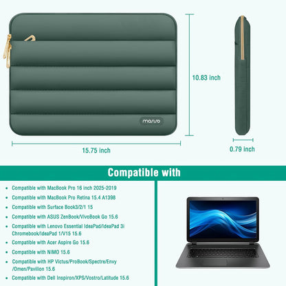 MOSISO Laptop Case 13.3 inch,13-13.3 inch Puffy Laptop Sleeve Compatible with MacBook Neo/Air 13.6 M5 M4 M3 M2 M1/Pro 13/14,HP Dell ASUS Lenovo,Polyester Horizontal Bag with Small Case, Sand