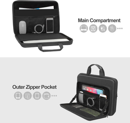 MOSISO 15.6-16 inch Laptop Hard Case, 15 inch Shockproof Waterproof Laptop Case Hard Shell Compatible with MacBook HP Dell, Carrying Sleeve Computer Bag with Sturdy Handle&Front Pocket&Belt, Black