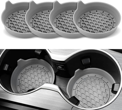 SINGARO Car Cup Holder Coaster, Silicone Cup Holder Insert, Universal Non-Slip Cup Holders, Car Accessories Interior for Women and Man Interior Sets 4 Pack Black