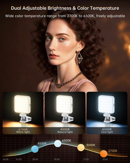 Ring Light for Computer Video Conference - Webcam Light for Monitor Clip On Remote Working Distance Learning Zoom Call Self Broadcasting and Live Streaming Influencer Light Laptop Video Conferencing