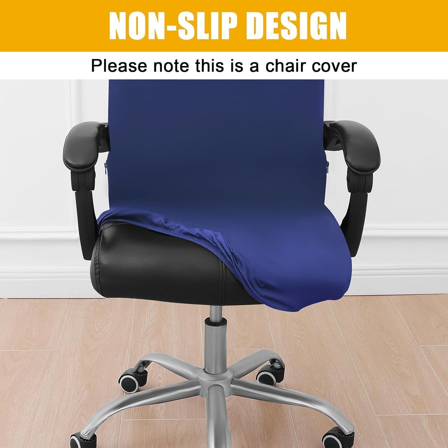 Smiry Stretch Printed Office Chair Armrest Covers, 2 Pcs Soft Fit Removable Washable Computer Desk Chair Arm Covers Protector, Black