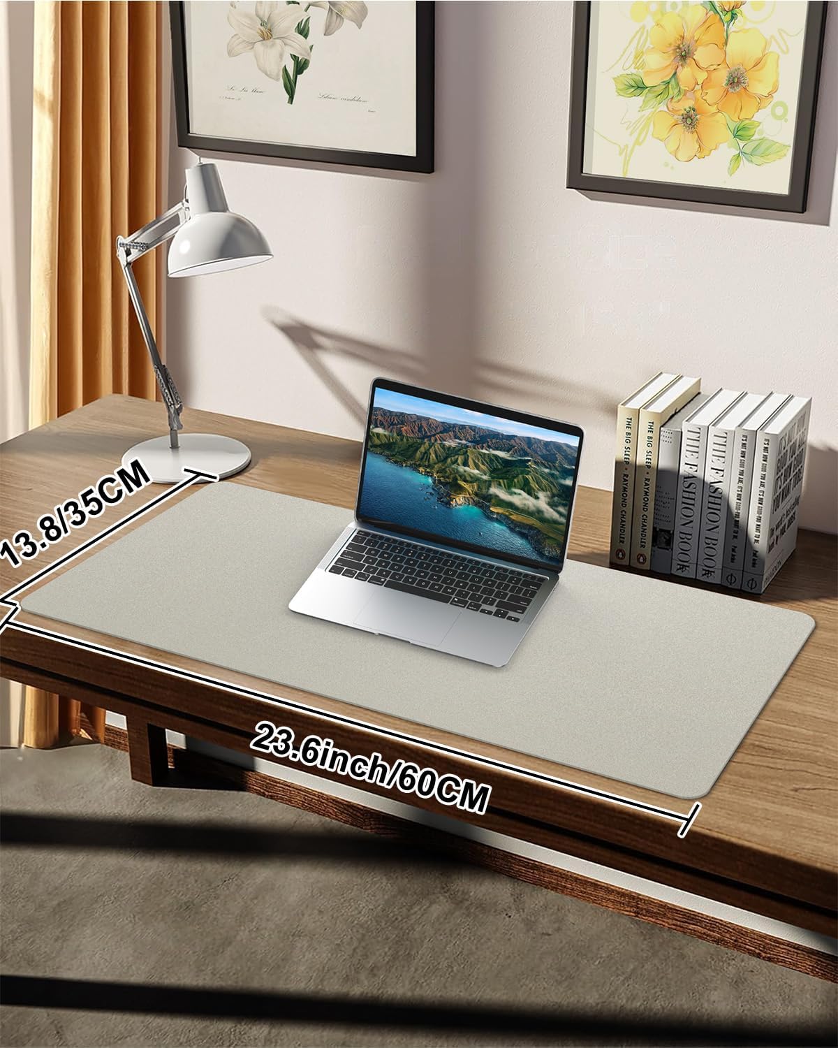 Leather Desk Pad Protector, Office Desk Mat, Large Mouse Pad, Non-Slip PU Leather Desk Blotter, Laptop Desk Pad Desk Accessories for Office and Home (Black, 40" x 17")