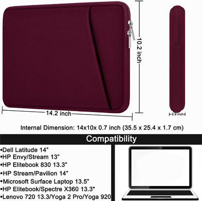 Laptop Sleeve, Durable Briefcase Shockproof Protective Case, Handbags Portable Laptop Bag for 15.6 inch HP Dell Asus Lenovo Notebook Computer with Front Pocket, Black