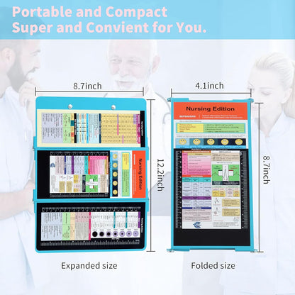 Foldable Nursing Clipboard with Storage - Portable & Compact Medical Clipboard for Nurses, Doctors, and Students - Includes Medical Reference Cheat Sheets and Pen Holder(Purple)