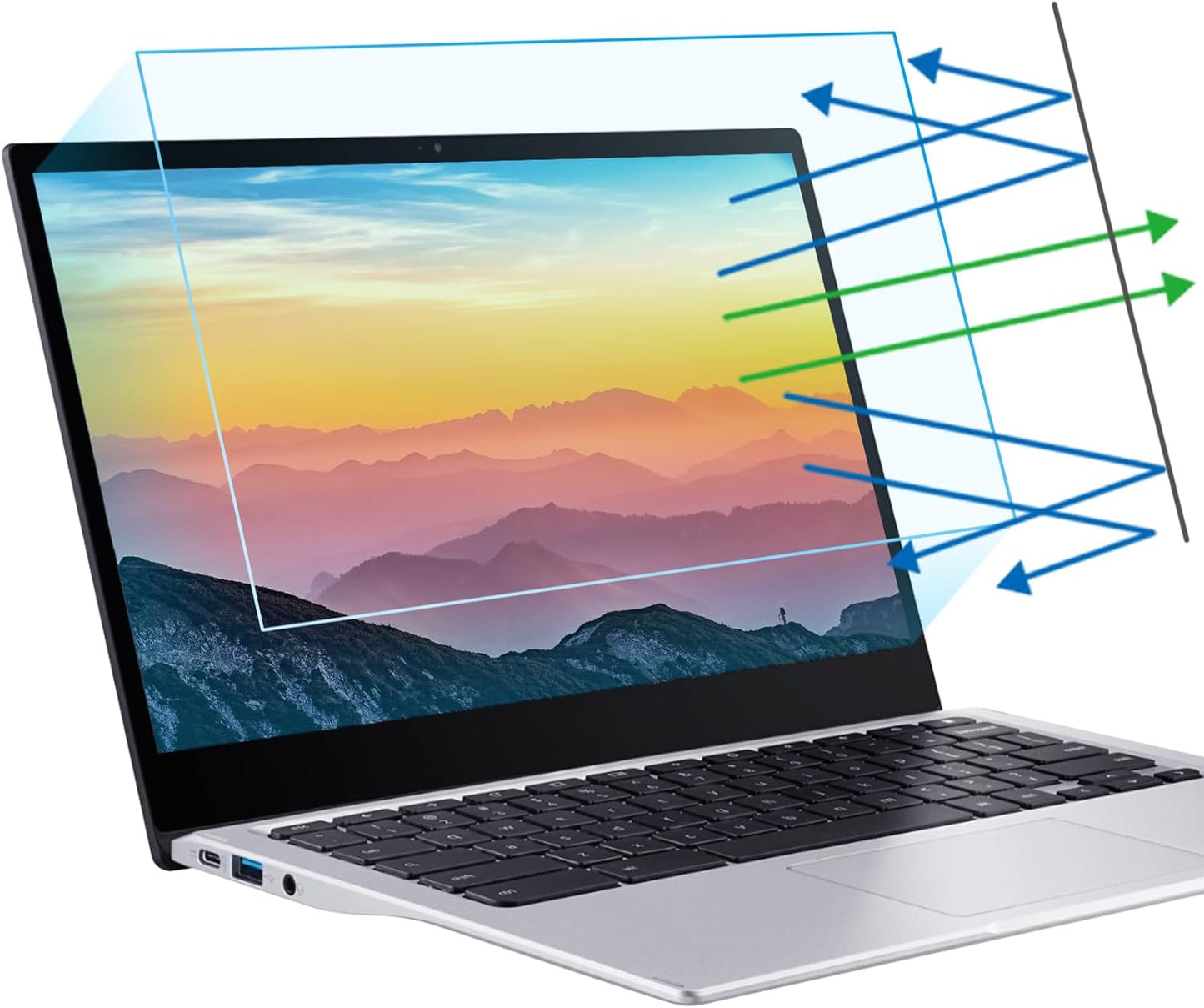 F FORITO 2-Pack 15.6 Inch Anti Blue Light Laptop Screen Protector, Eye Protection Anti Glare Matte Computer Screen Cover for 15.6" Laptop with 16:9 Aspect Ratio, Reduce Eye Strain and Touch Sensitive