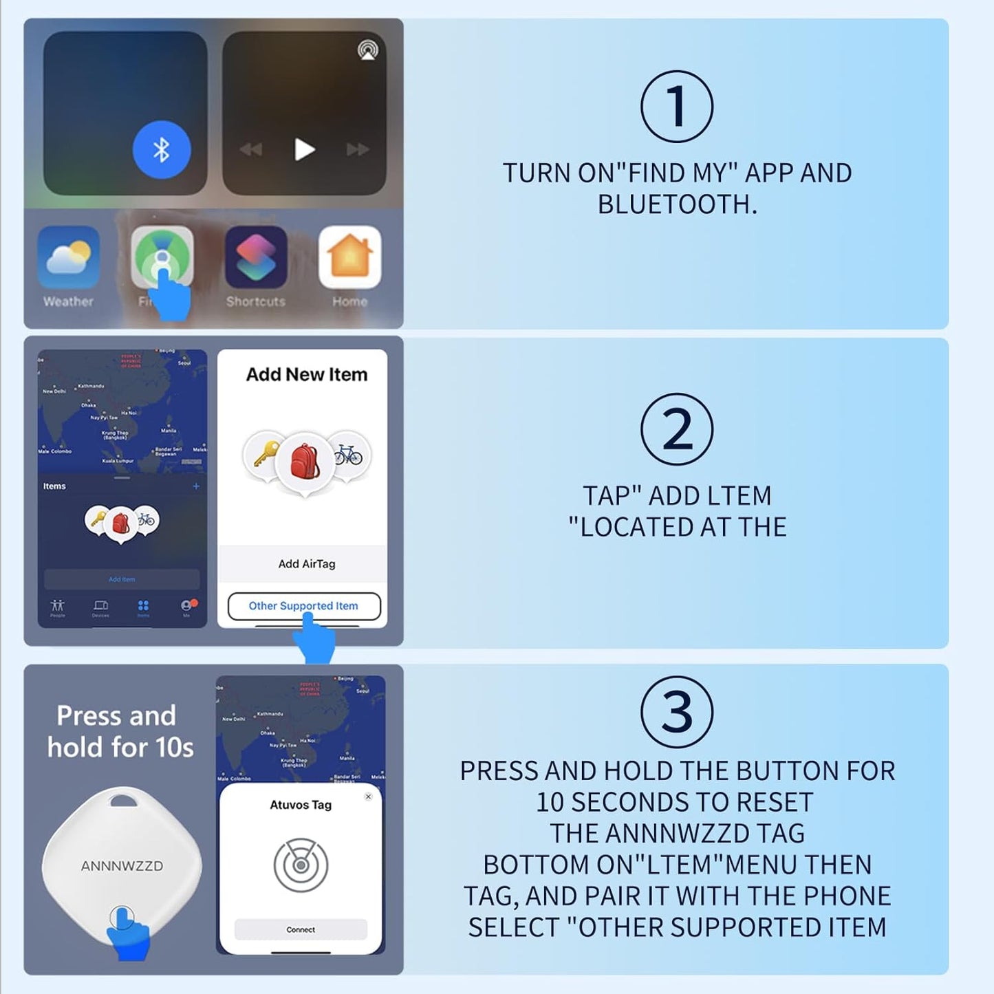 ANNNWZZD Tag 4 Pack Item Finders with Apple Find My APP (iOS Only) Help You Track Your Keys, Wallet, Luggage, Backpack, Super Lightweight [Apple MFi Certified]