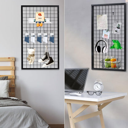 NectaCol 3 Packs Grid Wall Panels, Metal Black Wire Grid Panel, Gridwall Display Rack, Heavy Duty Gridwall Panels for Retail Display