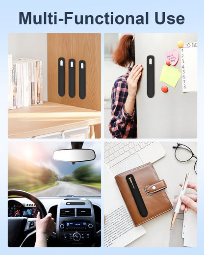 eZAKKA Silicone Pencil Holder For Most Pens,Pencils, 7.8 inch Self-Adhesive Stick To Notebooks,Diary, Desks,Tablet, Green, 1 Pack