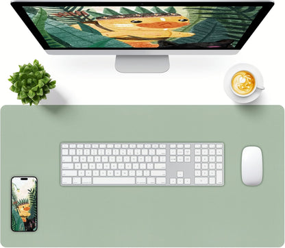Bloss Leather Desk Pad and Keyboard Wrist Rest, Large Mouse Pad + Keyboard Pad+Mouse Wrist Support, Non-Slip Desk Mat Protector for Office, Home(31.5×15.7 Inches,Beige) - Colors B