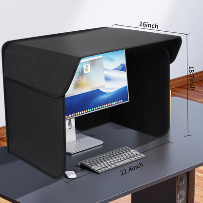 27 inch Display Monitor Hood Sunshade Portable Desktop Computer Sunshade Adjustable Monitor Sunhood for Dell HP Philips Samsung Viewsonic