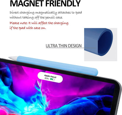 KELIFANG Silicone Case for Apple Pencil Pro 2024 & Apple Pencil 2nd Generation, Cute Pink Protective Skin Sleeve Cover Holder Grip and Tip Cap Accessories Compatible with iPad Pro 11 12.9 13 Inch