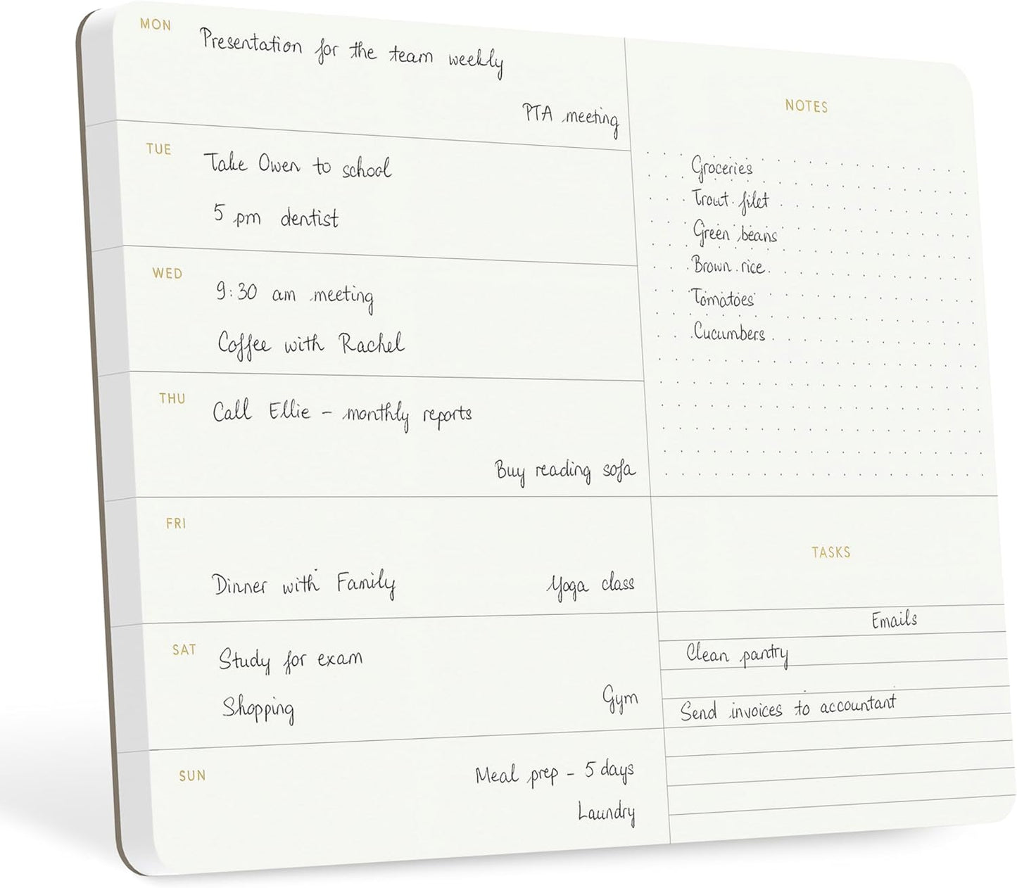 Pinesman - Elegant To Do List Notepad with Mouse Pad Feature, 11.22" x 7.87", 50 Tear-Off Sheets, Gold Foiled, Daily Planning, Eco-friendly To Do List Planner, FSC™ Certified To Do List Notebook for Work