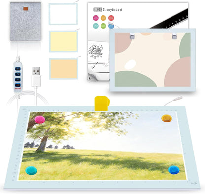 A4 LED Copy Board Light Tracing Box，Trace Light Pad for Tattoo Transferring, Drawing, Streaming, Sketching, Animation, Stenciling，USB LED Light Board for Diamond Painting