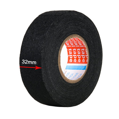 HSTECH 2 Rolls Wire Loom Harness Tape, Speaker Wiring Harness Cloth Tape, Black Adhesive Fabric Tape, for Automobile Electrical Wire harnessing Noise Dampening Heat Proof （15mm X 15m）
