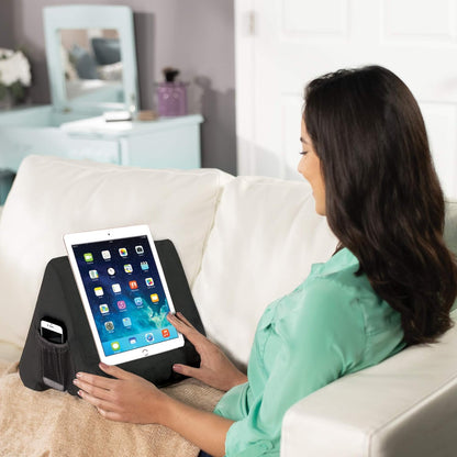 Ontel Pillow Pad Fold Away Multi-Angle Soft Tablet Stand, Gray