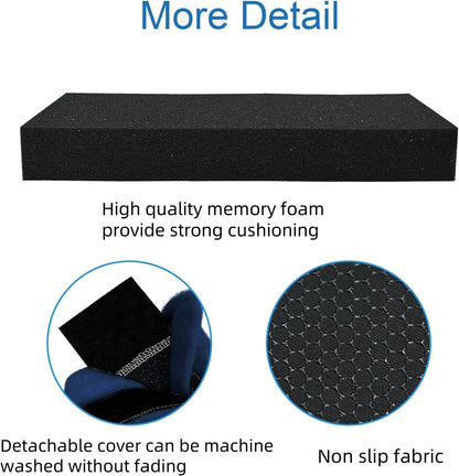SPRING SEAON Wheelchair Armrest Covers 2 Pack Soft Memory Foam Wheelchair armrest Pads Wicking Washable for Office Transport Chair (Black)