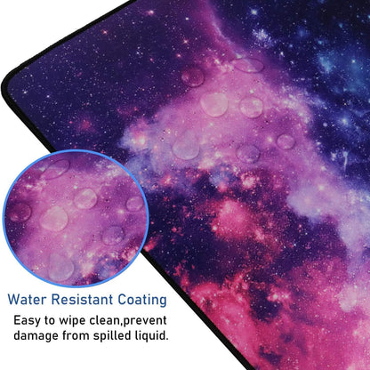 Large Extended Gaming Mouse Pad with Stitched Edges, (31.5X15.7In) Durable Non-Slip Natural Rubber Base, Waterproof Computer Keyboard Pad Mat for Esports Pros/Gamer/Desktop/Office/Home-Black
