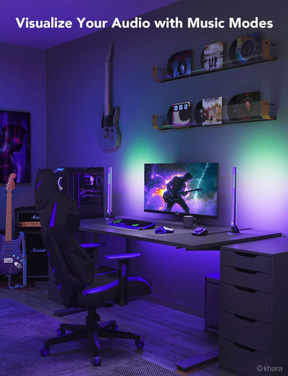 Govee RGBIC Gaming Light Bars H6047 with Smart Controller, Wi-Fi Smart LED Gaming Lights with Music Modes and 60+ Scene Modes Built, Works with Alexa & Google Assistant, Game Room Lights Decor