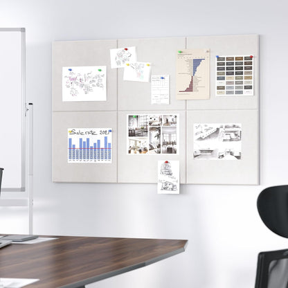 Neatsure Large Cork Board for Wall, Black Felt Bulletin Board with Pushpins, 36" x 24" 6 Panels Wall Tiles, Tack Push Pin Boards for Office