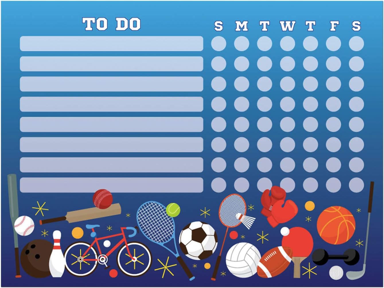 Dry Erase Whiteboard Task & Habit Tracker | Removable and Restickable Adhesive Decal | Fine-Tip Magnetic Marker Included | 9” x 12”