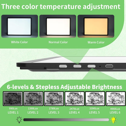 Phylosal Rechargeable A3 LED Light Pad for Diamond Painting, Ultra-Thin Magnetic Tracing Light Box for Drawing, Diamond Art Light Board with Side Button, Super Bright Light Table for Sketching (White)