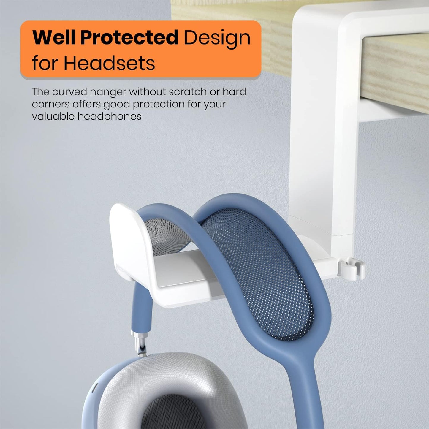 3in1 Rotating Headphone Holder - EURPMASK 3in1 PC Gaming Headset Holder w/Detachable Controller Holder, Adjustable Clamp-on Headset Stand,Headphone Hanger Hook Under Desk w/Cable Clip Organizer,Black