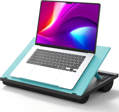 HUANUO Laptop Desk, Portable Laptop Stand Fits Up to 15.6 Inch Laptops, Adjustable with 8 Angles Lap Desks for Adults - Dual Cushion Desk for Sofa, Bed, Car or Work Table