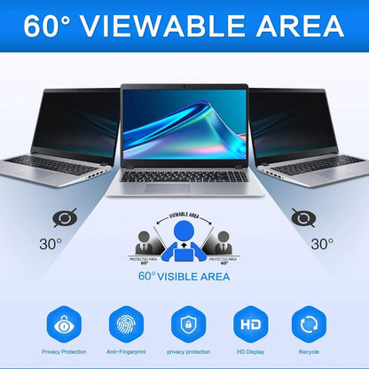 ZOEGAA 14 Inch Laptop Privacy Screen Filter, for 16:10 Widescreen Monitors -Dell HP Acer Samsung Lenovo ASUS Toshiba, Removable Privacy Screen Anti-Peeping, Anti Blue Light Blocking and Anti Glare