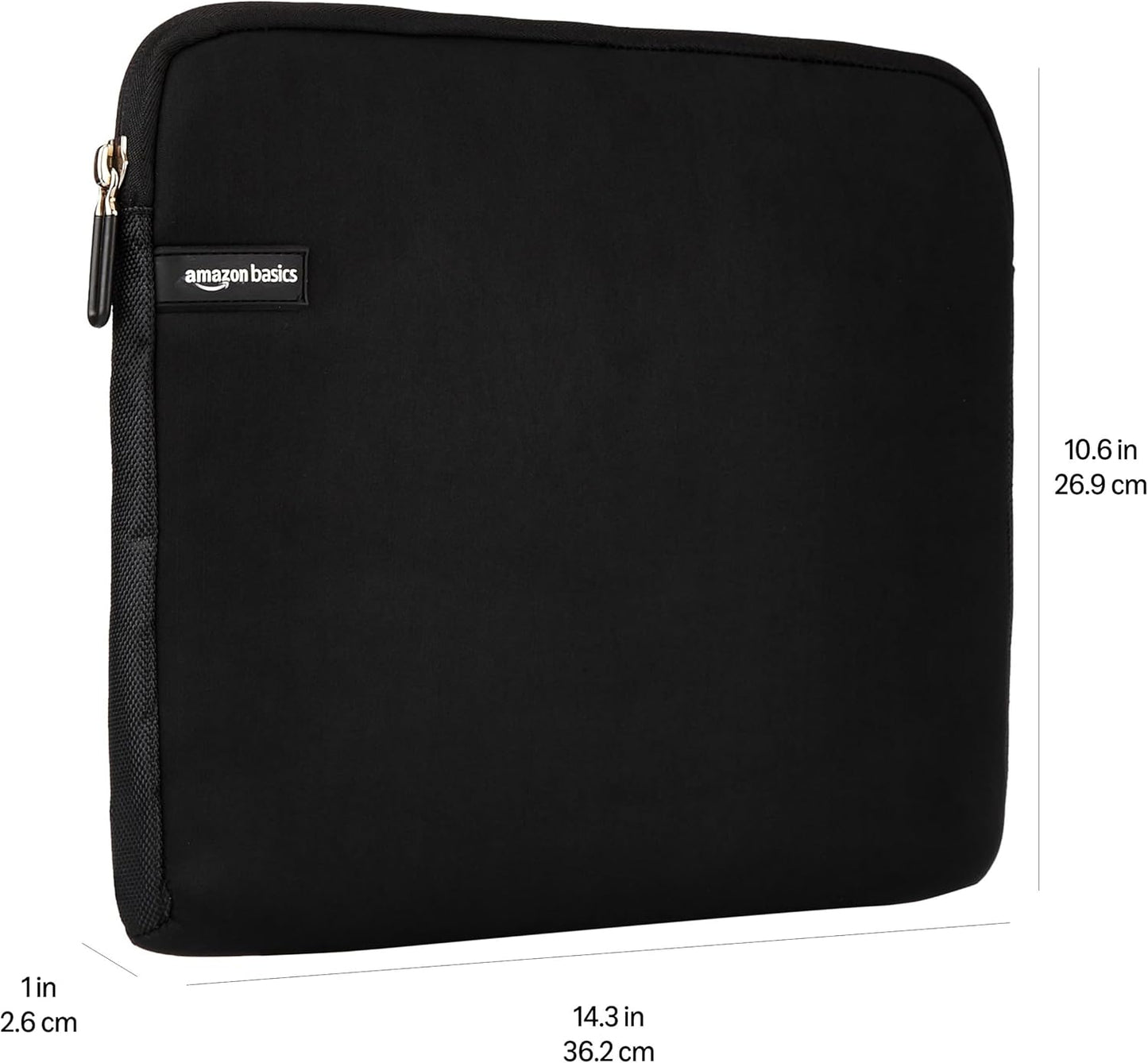 Amazon Basics 11.6 inch Laptop Sleeve, Protective Case with Zipper - Black
