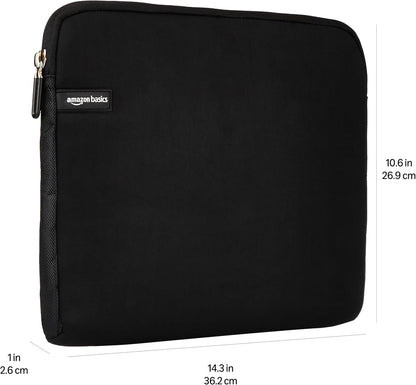 Amazon Basics 11.6 inch Laptop Sleeve, Protective Case with Zipper - Black