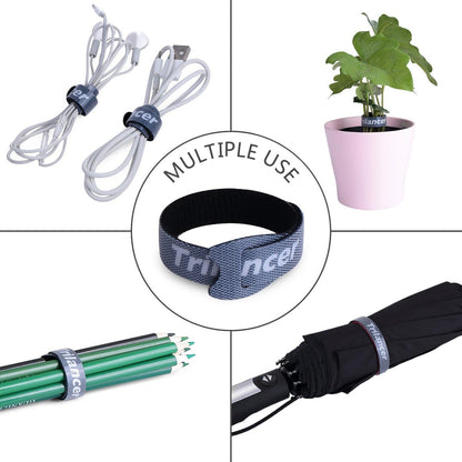 Trilancer Reusable Cable Straps Wire Ties, Pack of 50 Adjustable Cord Fastener Cable Organizer, 8 Inches (Black)