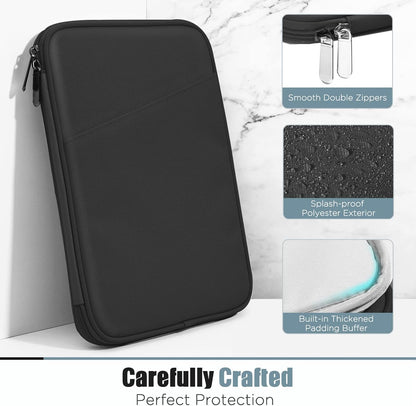 TiMOVO 9-11" Tablet Sleeve Bag for iPad 11-inch A16 2025, iPad 10.9"/10.2"| Air 11 Inch/5th/4th Gen. 10.9", Galaxy Tab A9+/A11Plus 11", Protective Bag with Pocket, Black