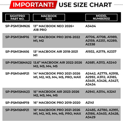 SightPro Magnetic Laptop Privacy Screen 14 Inch 16:9 - Patented Removable Laptop Privacy Filter Shield and Protector