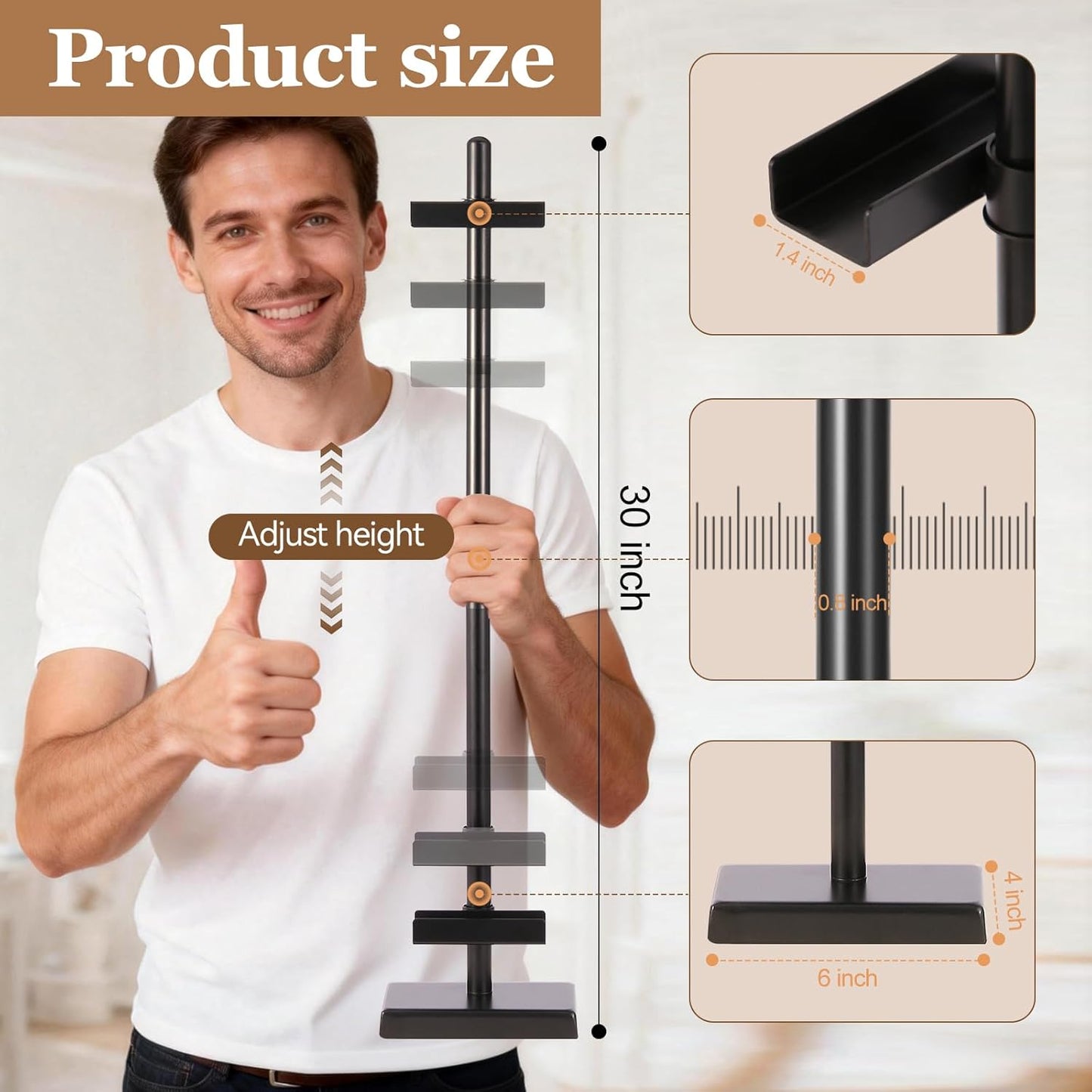 1pcs Adjustable Tabletop Easel Stand for Picture Frames, Picture Easels for Display, Gold Easel, Picture Frame Stand, Adjustable Art Easel.(18inch,Black)